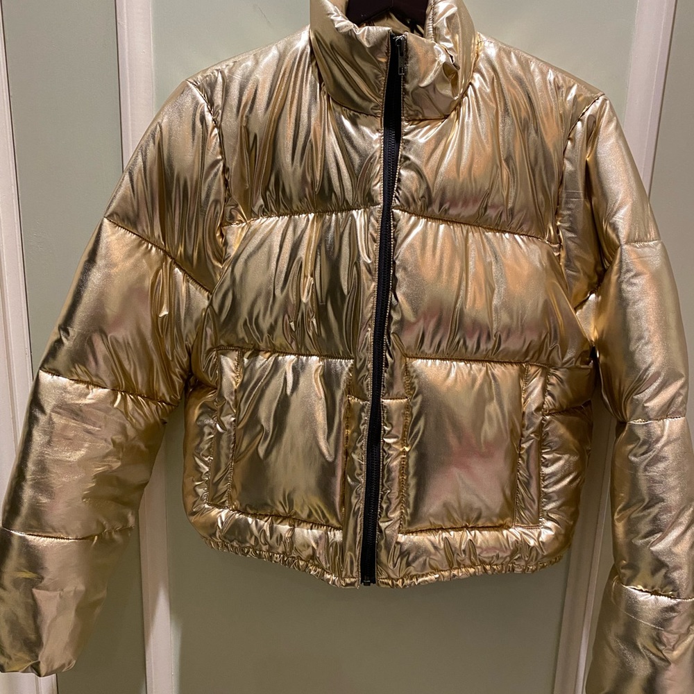 Beautiful Gold Tone Puffer Jacket